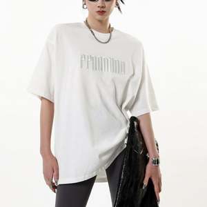 T-shirt personnalisé broderie Femme T-shirts pour femmes T-shirt de broderie surdimensionné poids lourd 260gsm - Product Image 5