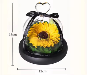 Nuovo arrivo del prodotto 2025 girasole eterno in vetro con luce a Led per il regalo di San Valentino <span class=keywords><strong>nome</strong></span> personalizzato conservato per sempre scatola di fiori - Product Image 2