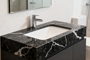 Platte Kunstmatige Karacatta Zwarte Kwarts Steen Bergverf Groothandel Maatwerk - Product Image 3