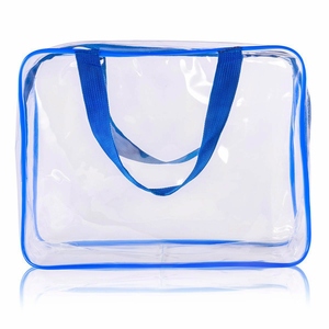 Custom Logo China Retail Perfume Clear Plastic Travel Carry Lady Cosmetic Hand Bag Woman Tote Bag Wholesale Toy Storage Bag