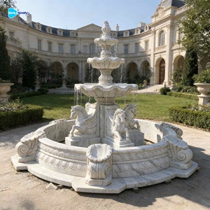<span class=keywords><strong>Fuente</strong></span> de Agua para Caballos de Mármol Blanco Natural de Diseño Nuevo y Tamaño Personalizado para Patio - Product Image 3