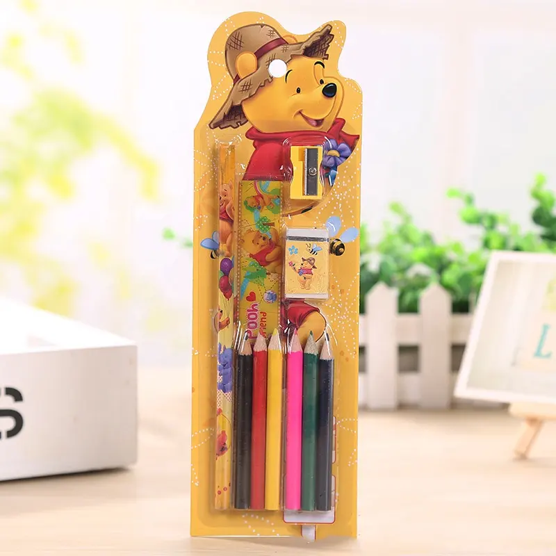 Fashion Promotional Customized Mini School Environmentally Friendly Colored Pencil Children's Stationery Set