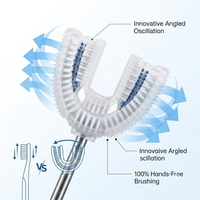 Brosse à dents électrique intelligente en forme de U, nettoyage complet à 360 degrés, kit de brosse sonique avec base, directement de l'usine