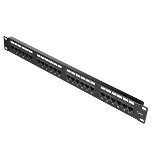 Panel de Conexiones Vacío Gometal de 19\" 1U STP/FTP Cat5E/Cat6A de 24 Puertos para Equipos de Fibra Óptica para Montaje en Rack - Product Image 1