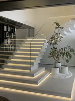 Escalier intérieur superposé sur mesure pour villa, duplex, appartement, structure en acier