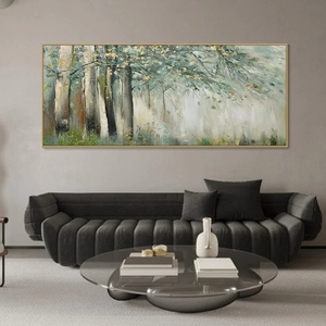 Pintura Contemporánea Texturizada, Arte en Lienzo, Escena de Bosque Bajo la Niebla, Arte de Pared Grande para Hogar y Galería - Product Image 5