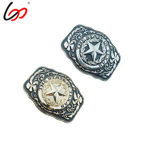 뜨거운 판매 1.5-2 인치 별 모양의 서양 데님 벨트 버클 사용자 정의 로고 골드 실버 도트 블랙 페인트 말 부츠 버클 - Product Image 1