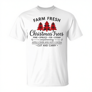 Camiseta navideña con estampado de árboles de Navidad frescos de la granja, estilo rústico, para las fiestas de invierno - Product Image 3
