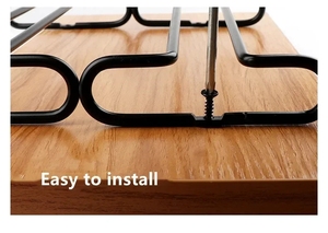 Organizzatore da Cucina <span class=keywords><strong>Salvaspazio</strong></span>, Mensola a Muro Moderna in Metallo, Portabottiglie e Portabicchieri da Vino Sospeso Sotto il Mobile - Product Image 5