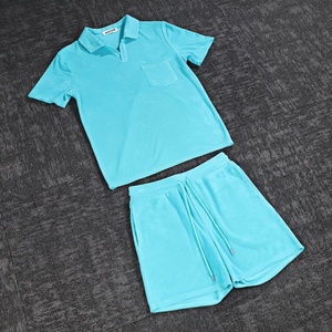 Conjunto de Dos Piezas de Verano, Camiseta y Pantalones Cortos de Alta Calidad, Personalizados, de Tela de Rizo, Casuales, para Hombre - Product Image 2