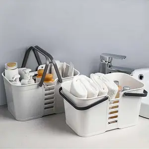 Plastic Storage Basket With Handles Portable Organizer Bins For Kitchen Bathroom Bedroom Toiletry Laundry Garden Pool Beach