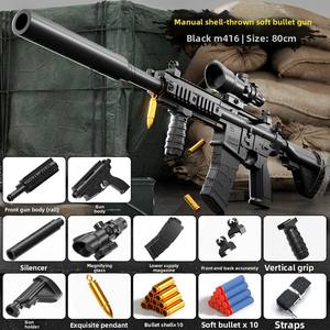 Simulación de <span class=keywords><strong>Rifle</strong></span> de asalto de acción de perno Manual M416 para pistola de juguete, <span class=keywords><strong>Rifle</strong></span> ametrallador de expulsión de bala suave para niños para jugar - Product Image 6