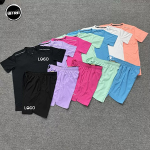 T-Shirt e <span class=keywords><strong>Pantaloncini</strong></span> da Palestra Unisex di Alta Qualità, Asciugatura Rapida, Traspiranti, Antibatterici, Abbigliamento Sportivo per <span class=keywords><strong>Calcio</strong></span>, Manica Corta per Uso Quotidiano - Product Image 1