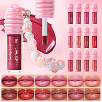 Gloss à lèvres portable avec miroir, hydratant, brillant, waterproof, longue tenue, pailleté, pour femmes