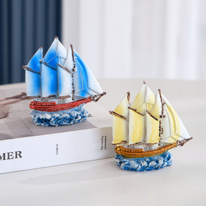 Modèle de voilier en résine, ornement décoratif, style méditerranéen, décoration d'intérieur, artisanat artistique, idée cadeau - Product Image 2
