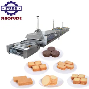 Высококачественная полностью автоматическая машина SINOFUDE для производства печенья и печенья, Полная производственная линия