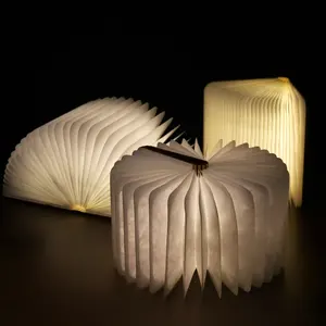 Lampe de bureau en forme de livre Rechargeable par Usb, en cuir Pu, Rechargeable par Usb