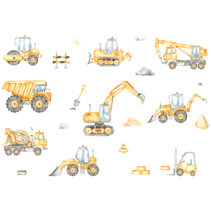 Ingénierie voiture pelle palan stickers muraux Garçons enfants <span class=keywords><strong>chambre</strong></span> salon décoration papier peint autocollants auto-adhésifs - Product Image 6