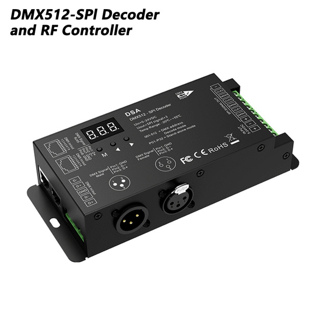 COXO DMX512 to SPI Pixel Decoder Ws2811 Ws2812 Ws2813 Ws2815 Pixel Spi Led Strip Lighting Dmx Controller Dmx512 Decoder
