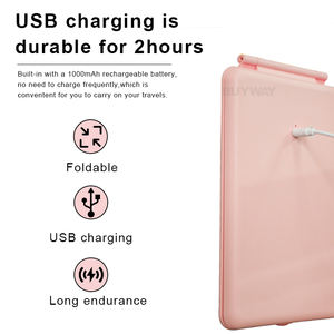 Fabricant de miroir de maquillage cosmétique de voyage pliable portable rechargeable de style Ipad avec lumière LED - Product Image 4