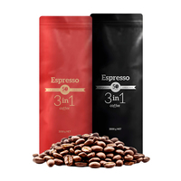 Sachets d'emballage pour grains de café avec valve, impression personnalisée et soufflet latéral sur mesure