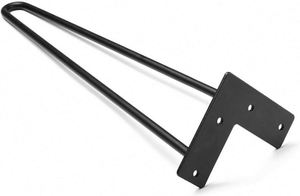 Meilleures pattes de table en fer noir de 16 pouces, 2 tiges, pour table basse, salon, appartement, atelier, hôpital, usage extérieur - Product Image 5