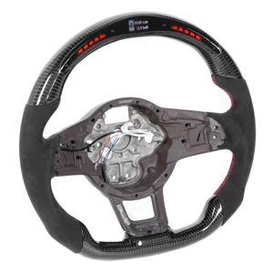 Volant de voiture en cuir et fibre de carbone avec LED pour Volkswagen Passat Golf7 MK7 Mk7.5 Golf6 <span class=keywords><strong>GTI</strong></span> Scirocco Polo GTS R Line 2014-2017 - Product Image 2