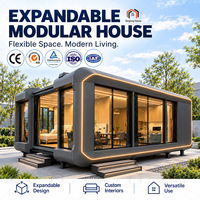 Kits de maisons préfabriquées modulaires en acier pliables à deux ailes, structure extensible pour hall d'exposition, hôtel