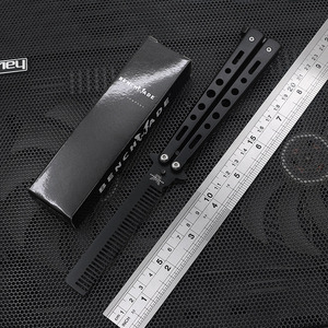 Venta al por mayor personalizable mariposa entrenador cuchillo hoja de satén barba bigote peine entrenador para juegos al aire libre - Product Image 5