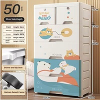 Armoire de rangement/organisateur en PP pour enfants, armoire de rangement en plastique à 3-5 niveaux pour la chambre à coucher, rangement pour vêtements de bébé
