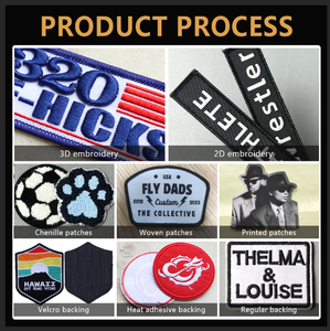 Badges brodés personnalisés en gros pour usine, thermocollants pour vestes en jean, motifs en tissu, perles, design carton, forme personnalisée durable et gratuite - Product Image 3