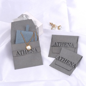 8*8 Cm Luxury Microfiber Necklace Bracelet Storage Jewelry Pouch Customized Small <b>Gift</b> <b>Envelope</b> Jewelry Bag - Product Image 1