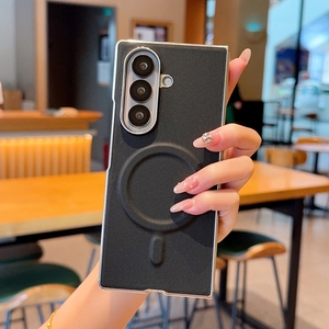 เคสโทรศัพท์หนังขอบเงินเคลือบไฟฟ้า พร้อมแม่เหล็ก สำหรับ <span class=keywords><strong>Samsung</strong></span> Galaxy zfold8 zfold7 fold6 fold5 fold4 fold3 fold2 w26 23 24 - Product Image 4