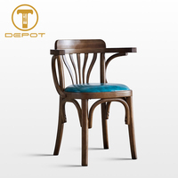 Chaise de salle à manger en bois massif de style nordique rétro personnalisée, siège en cuir PU, chaise en bois pour café, bistrot, restaurant