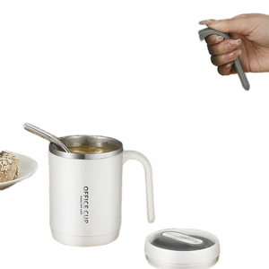 Mug à café isotherme QX grande capacité double paroi en acier inoxydable avec paille – Conservation au froid 6-12 heures – Design moderne – Retour à l'école - Product Image 1