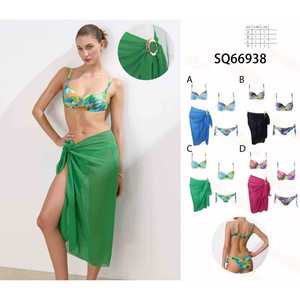 Conjunto de Bikini Sexy de Dos Piezas para Mujer, Traje de Baño de Verano, Top Halter Acolchado, Braguita de Cintura Alta con Lazos Laterales, Tallas S-XL, Venta al Por Mayor SQ66938 - Product Image 1