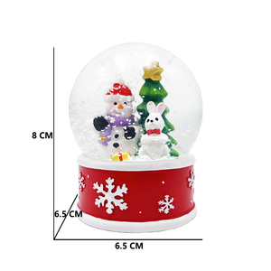 OEM venta al por mayor resina Navidad verde santa árbol miniatura bola de nieve decoración del hogar globo de agua decoración de Navidad globo de nieve - Product Image 3