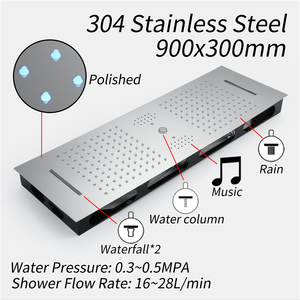 Hideep 36*12Inch Âm Nhạc <span class=keywords><strong>LED</strong></span> Mưa & Thác Đầu Vòi Hoa Sen Hiển Thị Nhiệt Độ Vòi Hoa Sen Van Tĩnh Nhiệt Vòi Hoa Sen - Product Image 5