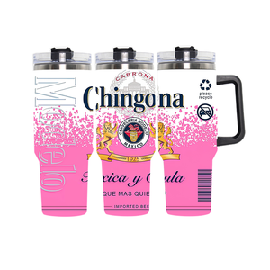 Cerveza de alta calidad Modelo chingona Mexico <span class=keywords><strong>bichota</strong></span> style 304 Acero inoxidable vacío 40oz vaso personalizado vasos con asa - Product Image 3