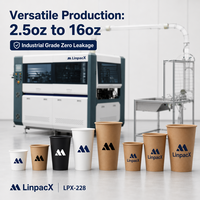 Machine de fabrication de gobelets en papier LinpacX LPX-228, qualité allemande, avec prix des pièces détachées pour machine à gobelets en papier