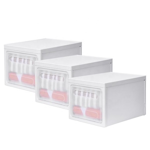 AST Pearl Plastic Storage Bin Tote Organizing Container with Durable Lid and Secure Latching Buckles
