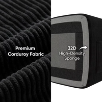 Ensemble de canapé-lit modulaire compressible en tissu éponge avec matelas de sol et revêtement en velours côtelé pour salons