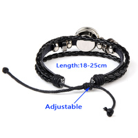 Bracelet en cuir punk rock fait main de haute qualité en gros avec breloques pour femmes et hommes Bijoux