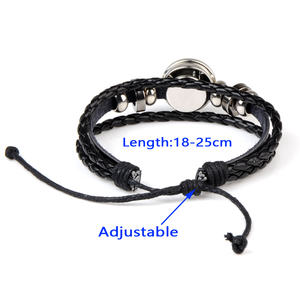 Pulsera de Cuero Punk Rock con Cuentas y Dijes Hechos a Mano de Alta Calidad al por Mayor para Mujeres y Hombres - Product Image 5