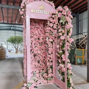 Ideas de Regalos para San Valentín 2023, Instalación Artística Personalizada, Cabina Telefónica Floral, Eventos de Boda, Rosa Artificial, Flor Rosa - Product Image 2