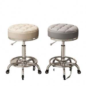 Chaise pivotante à pompe hydraulique de style moderne pour Nail Art Salon de coiffure Travail de salon de beauté Tabouret de levage rotatif en métal - Product Image 5