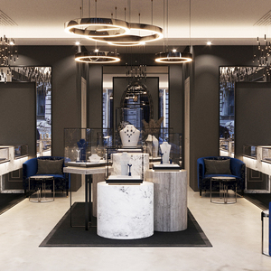 Tùy chỉnh đồ trang sức cửa hàng đồ nội thất LED chiếu sáng ý tưởng cho cửa hàng trang trí nội thất cửa hàng thiết kế - Product Image 5