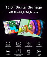Tablette tout-en-un commerciale de signalisation et d'affichage numérique LCD ultra mince et étroite de 15.6 pouces avec HDMI-OUT totem publicitaire Android 11