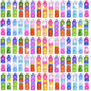 Fidget Toy-Mini Vertical Silicone Bubble <b>Keychains</b>, Fidget Sensory Toys, Ideal for Kids' Birthday Party Gifts - Product Image 5