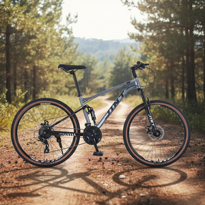 Bicicleta de Montaña con Cuadro de Acero de Alto Contenido de Carbono, Suspensión Completa, Frenos de Disco Dobles, <span class=keywords><strong>27.5</strong></span> Pulgadas, 27 Velocidades, <span class=keywords><strong>Horquilla</strong></span> de Aleación de Aluminio para Adultos - Product Image 1